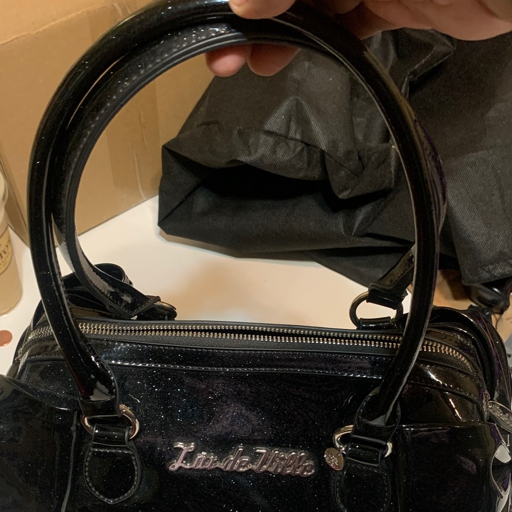 Lux de Ville Black Sparkle Satchel - Picture 5 of 9